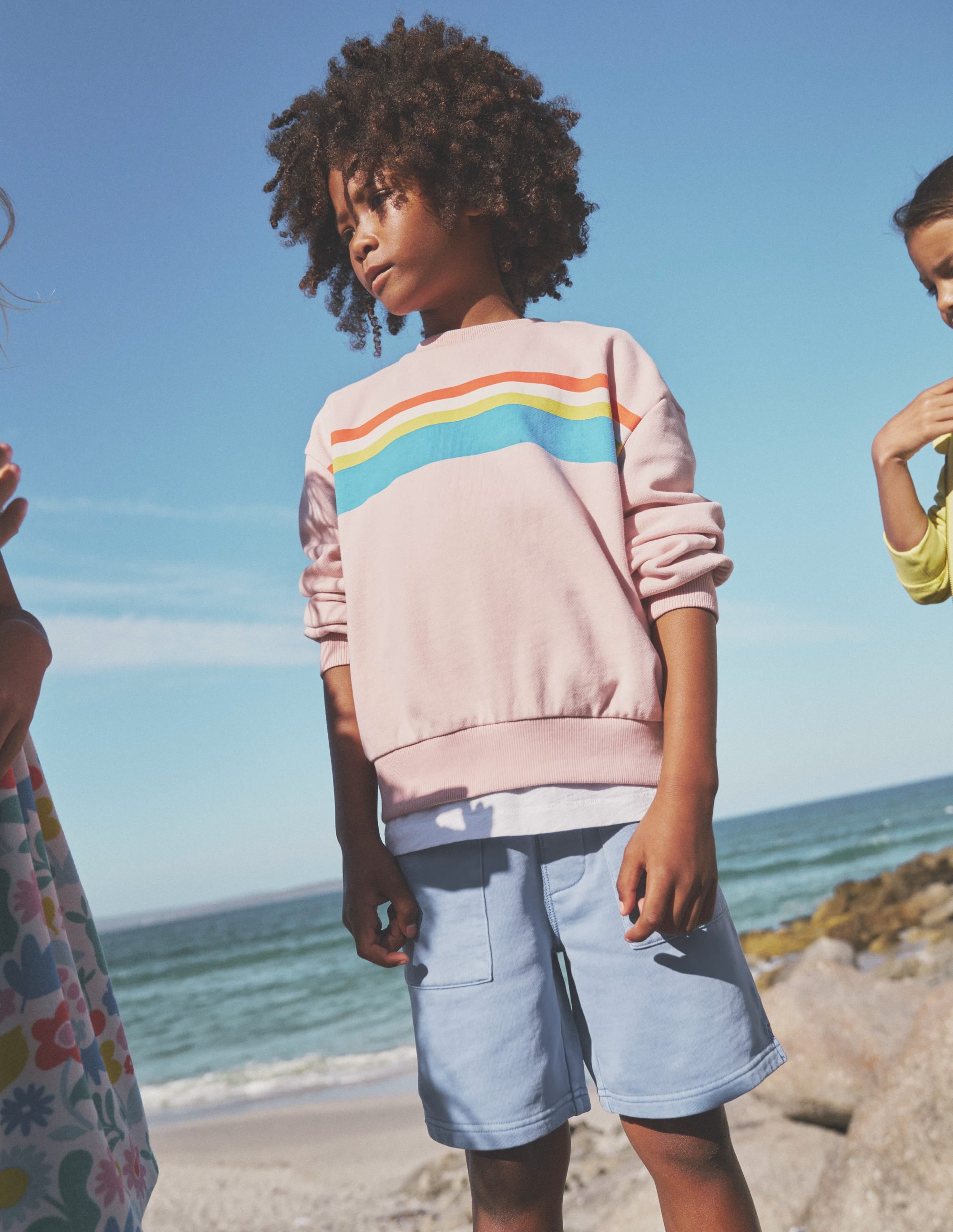 Printed Stripe Sweatshirt-Ballet Pink Multi Chest Stripe - Image 4