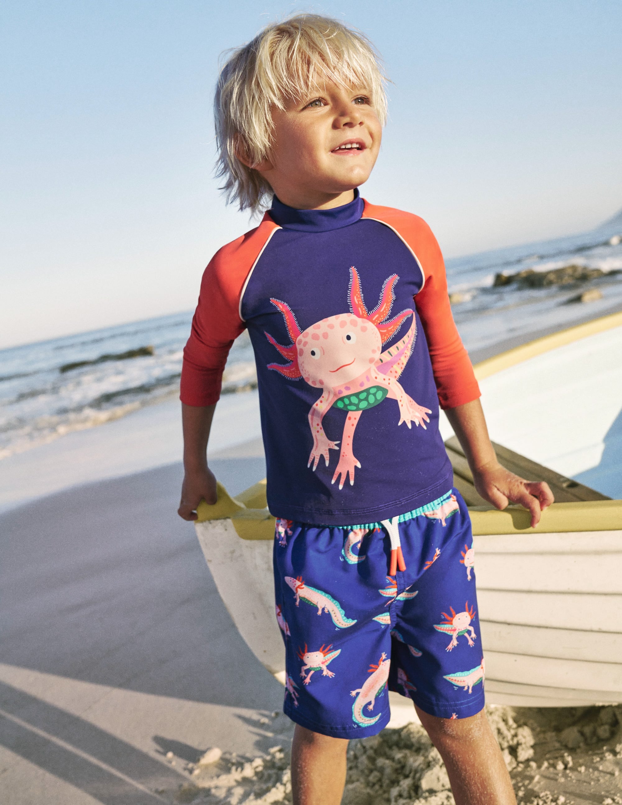 Logo Rash Guard-Sapphire Blue/ Jam Red Axolotl - Image 4