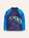 Logo Rash Guard-Turtle Blue