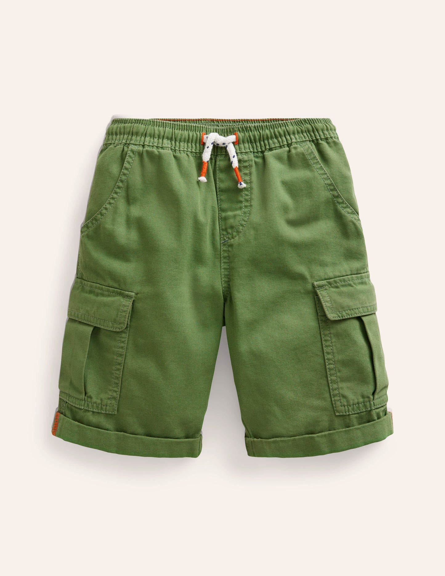 Garment Dye Cargo Shorts-Safari Green