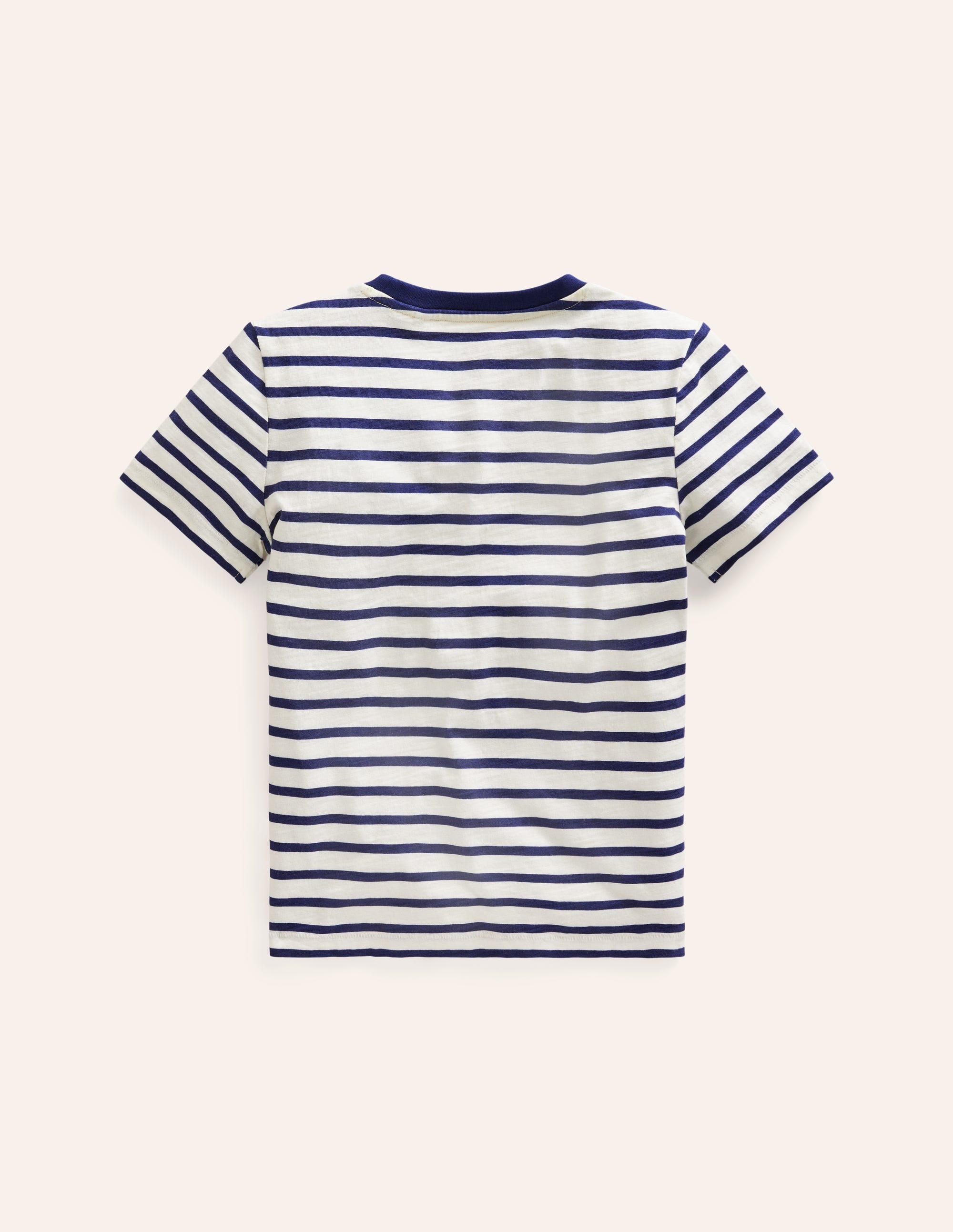 Rainbow Stripe Slub T-shirt-College Navy Multi Stripe - Image 2