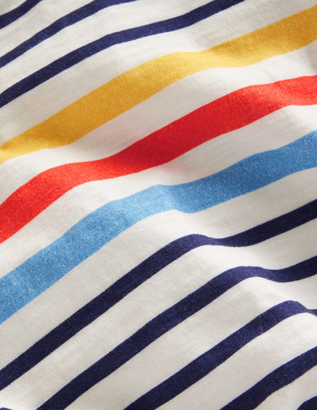 Rainbow Stripe Slub T-shirt-College Navy Multi Stripe-3