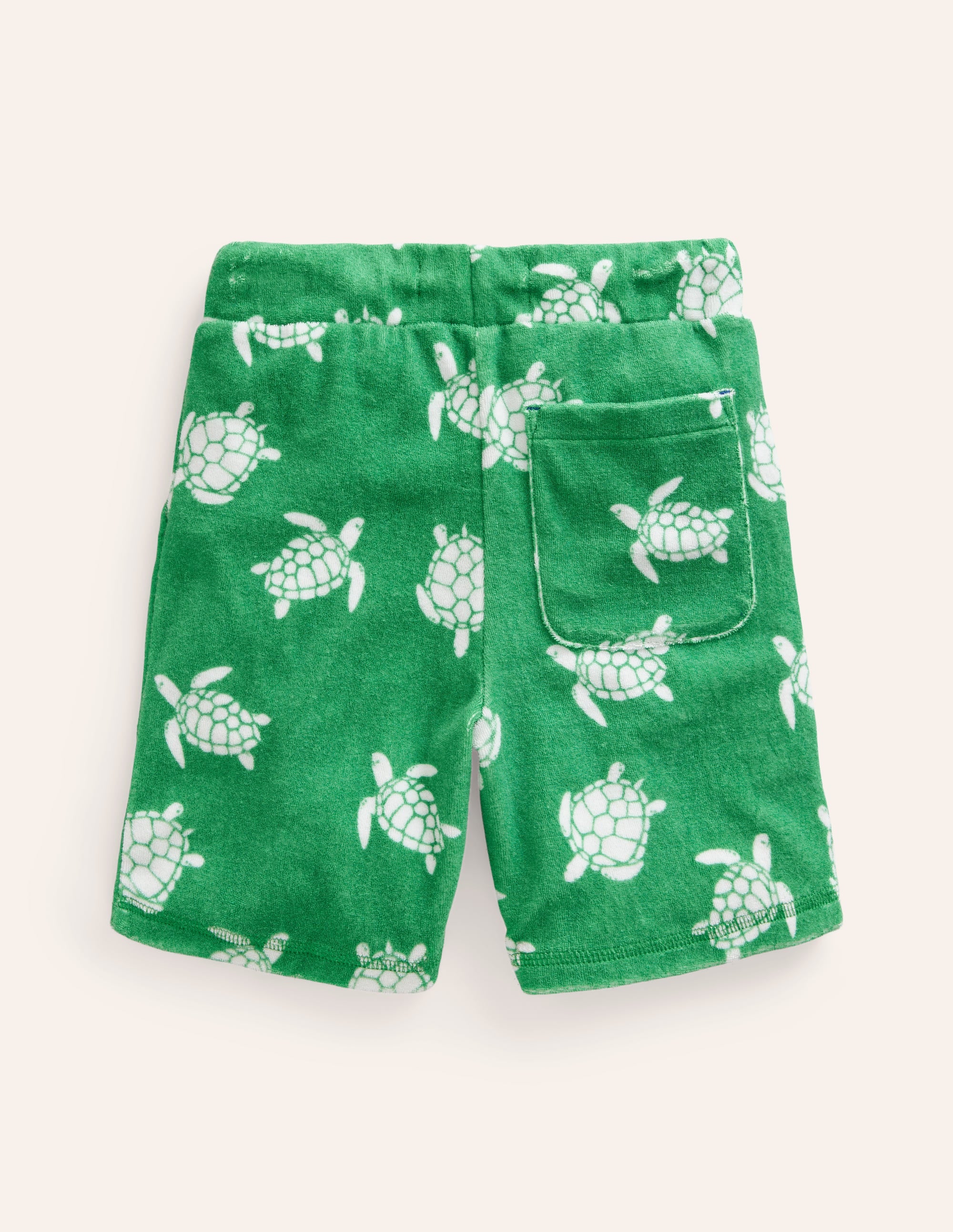Towelling Sweat Shorts-Pea Green Turtles - Image 2