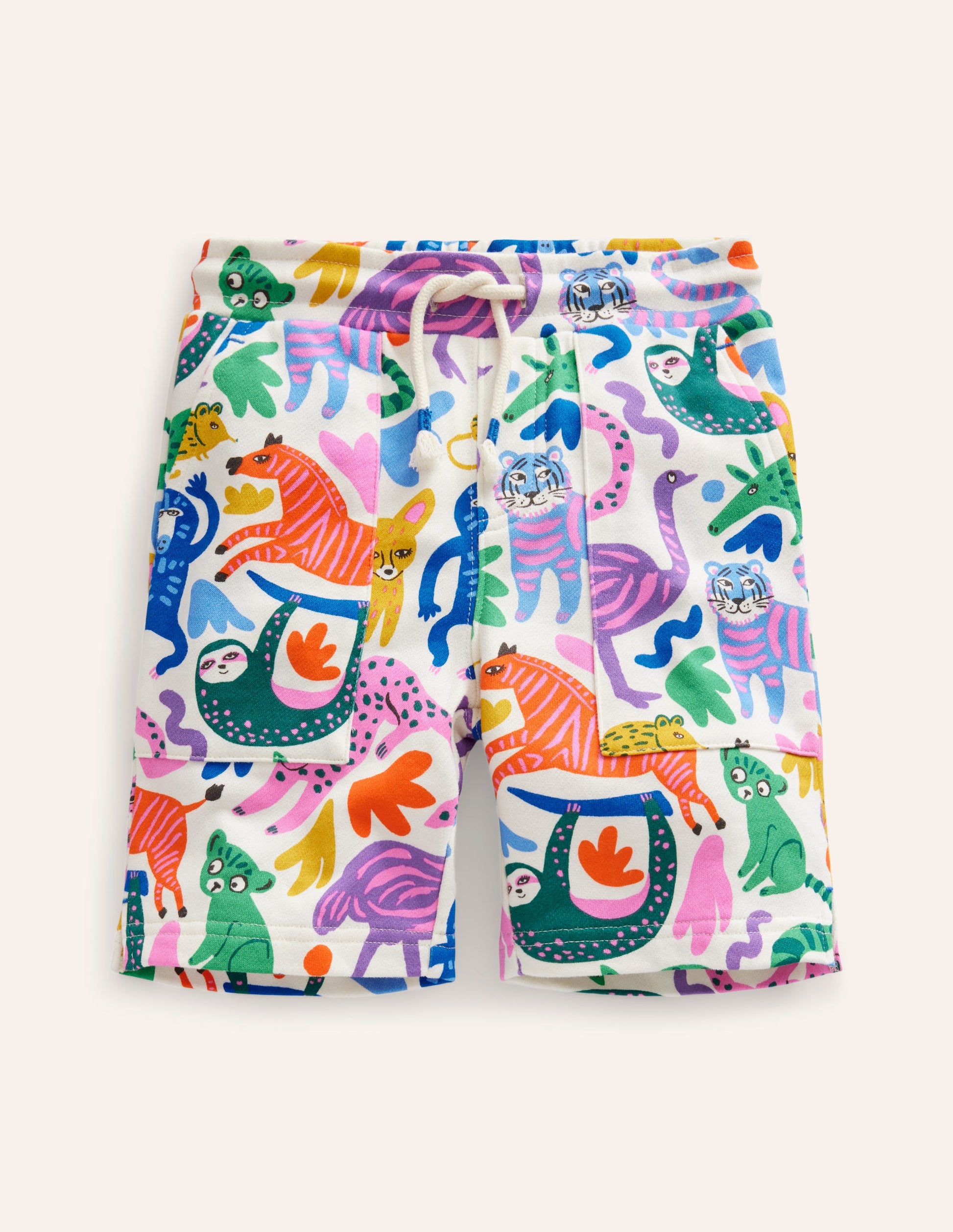 Printed Sweatshorts-Multi Safari Friends-1