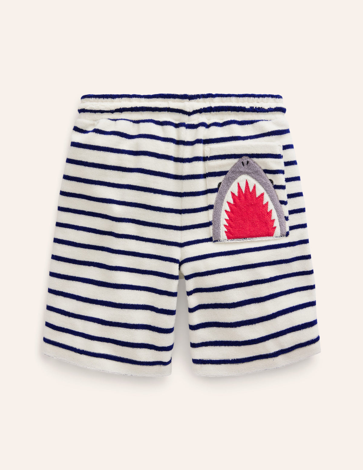 Shark Towelling Shorts-Greek Blue/ Ivory Stripe - Image 2