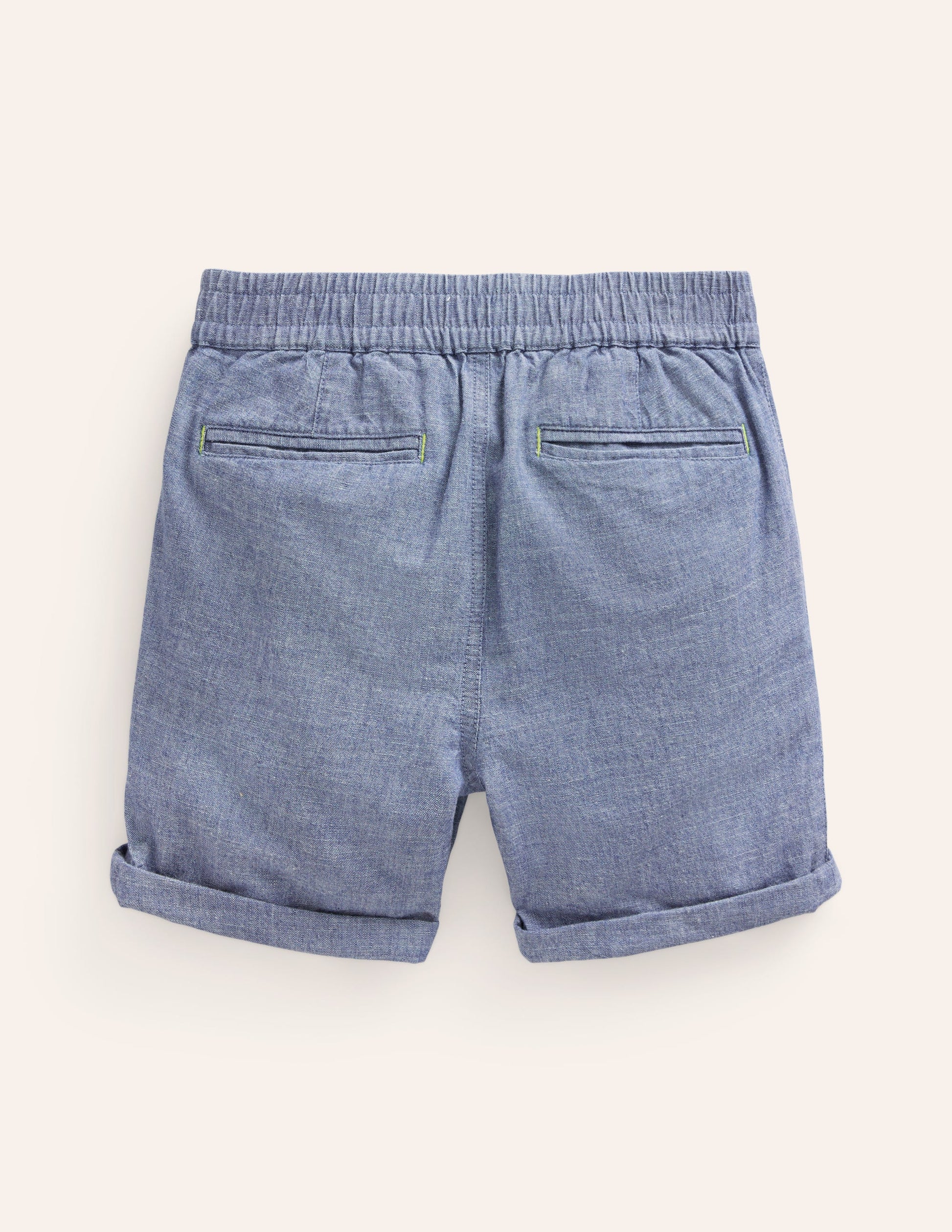 Smart Roll Up Shorts-Dark Chambray-2