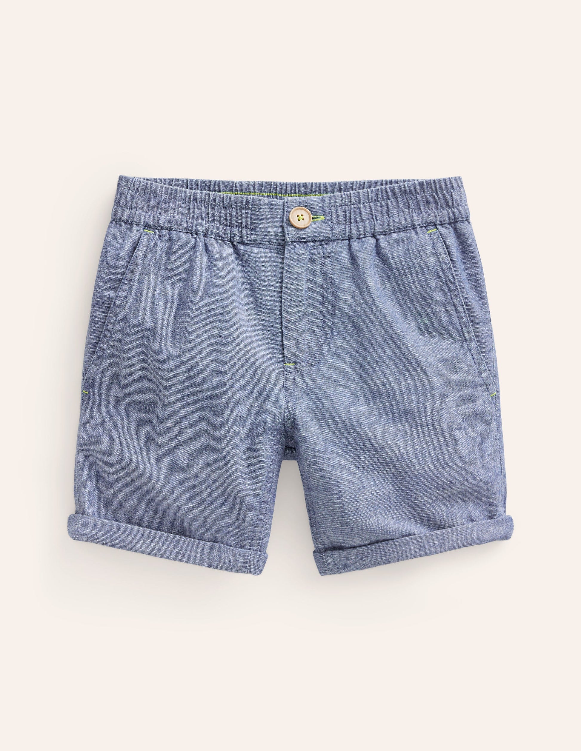 Smart Roll Up Shorts-Dark Chambray-1