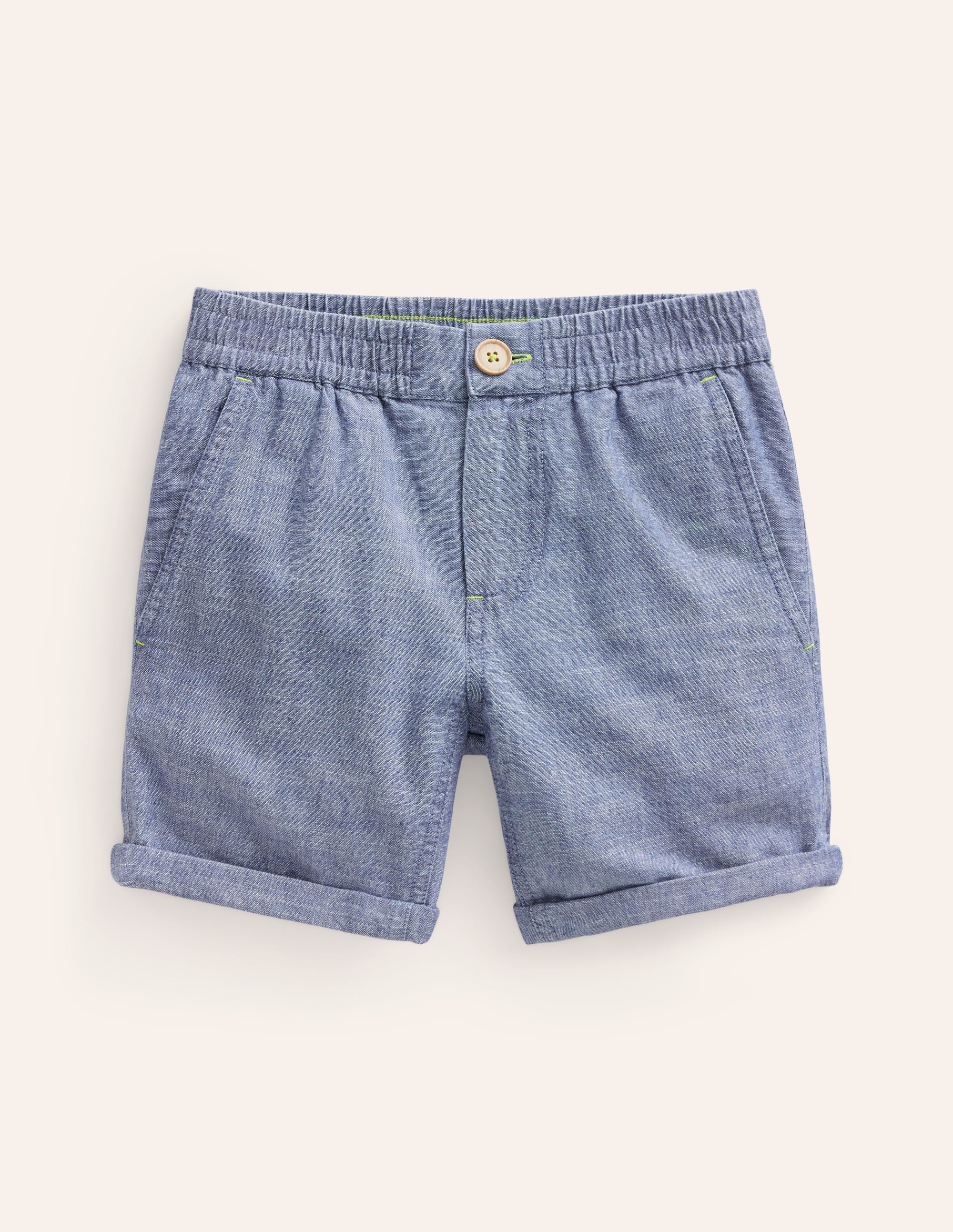 Smart Roll Up Shorts-Dark Chambray - Image 1