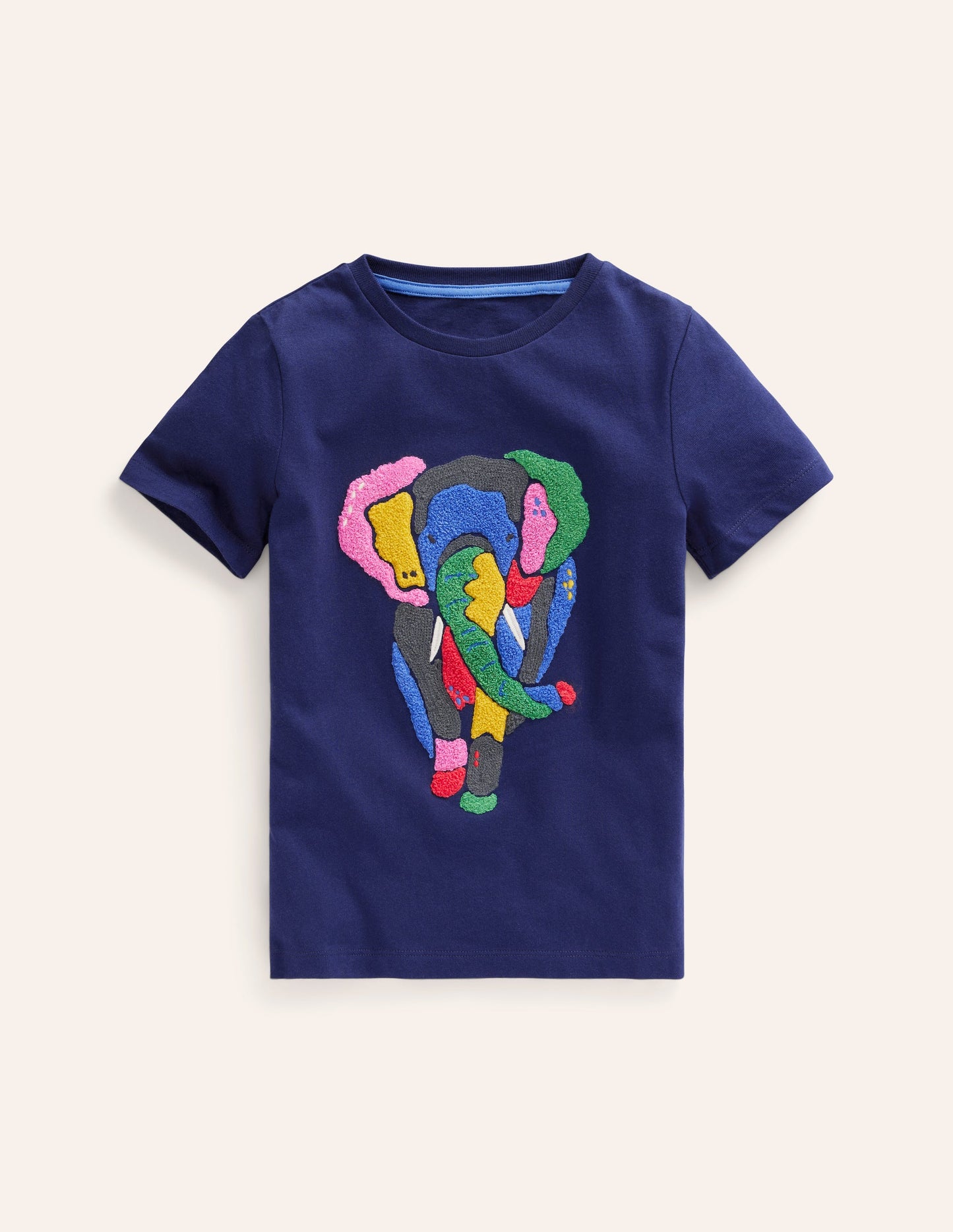 Boucle Detail Animal T-shirt-College Navy Elephant