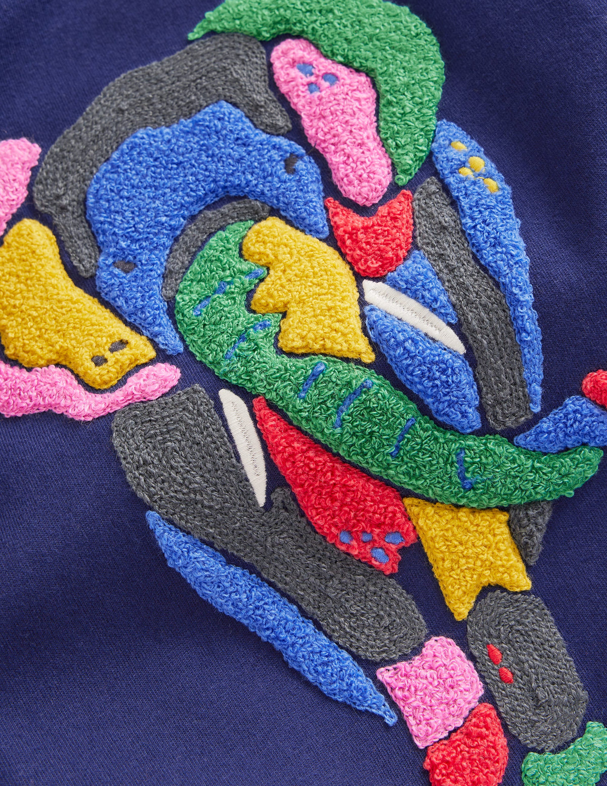 Boucle Detail Animal T-shirt-College Navy Elephant - Image 3