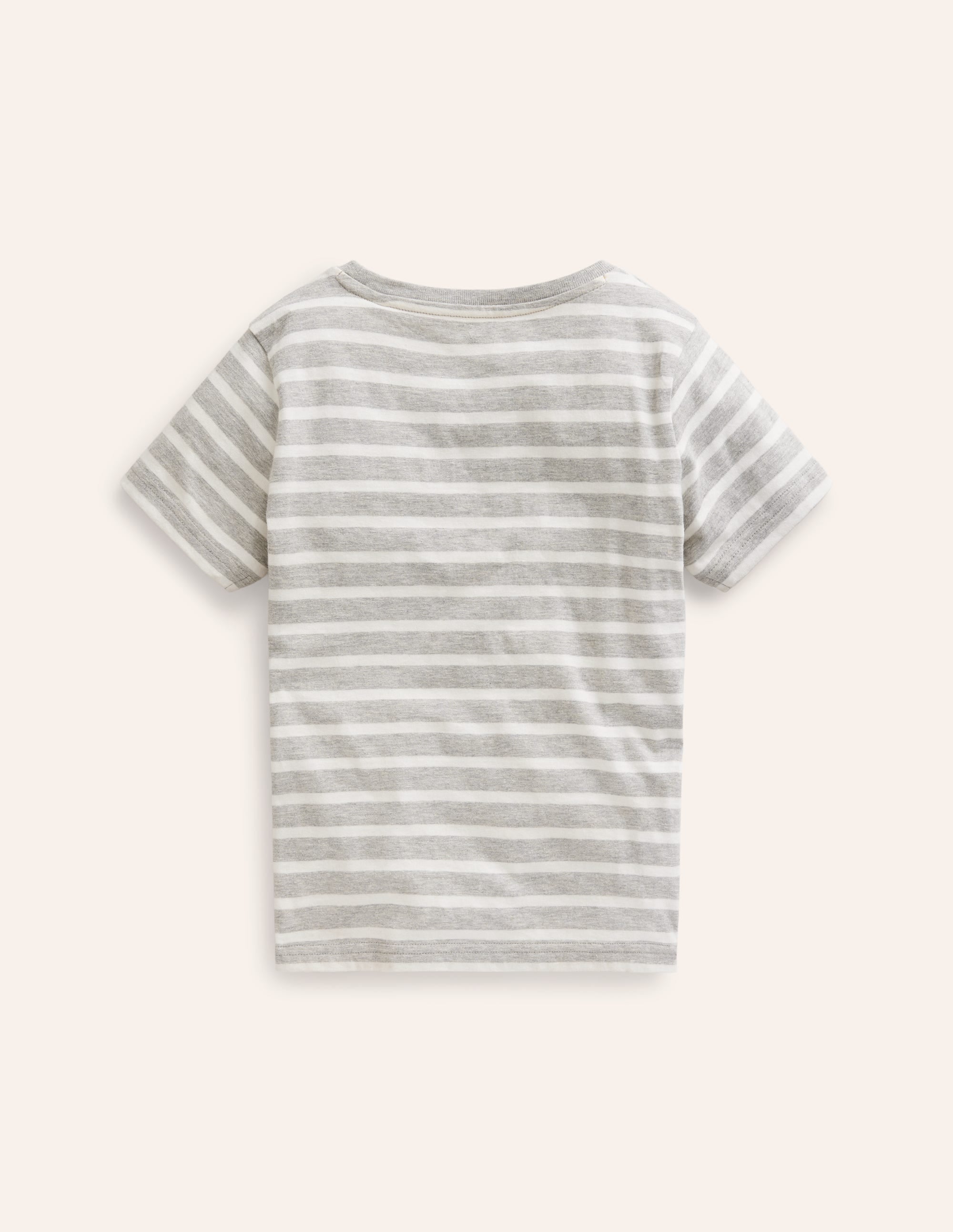 Foil Printed T-shirt-Grey Marl/ Ivory Stripe Jeep - Image 2