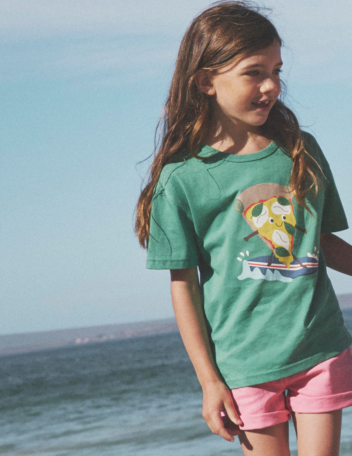 Funny Logo T-shirt-Pea Green Pizza - Image 4
