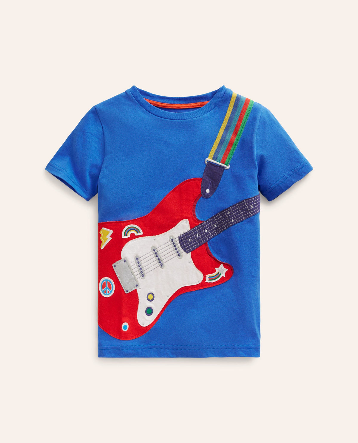 Appliqué Guitar T-shirt-Duck Egg Blue Guitar - Image 1