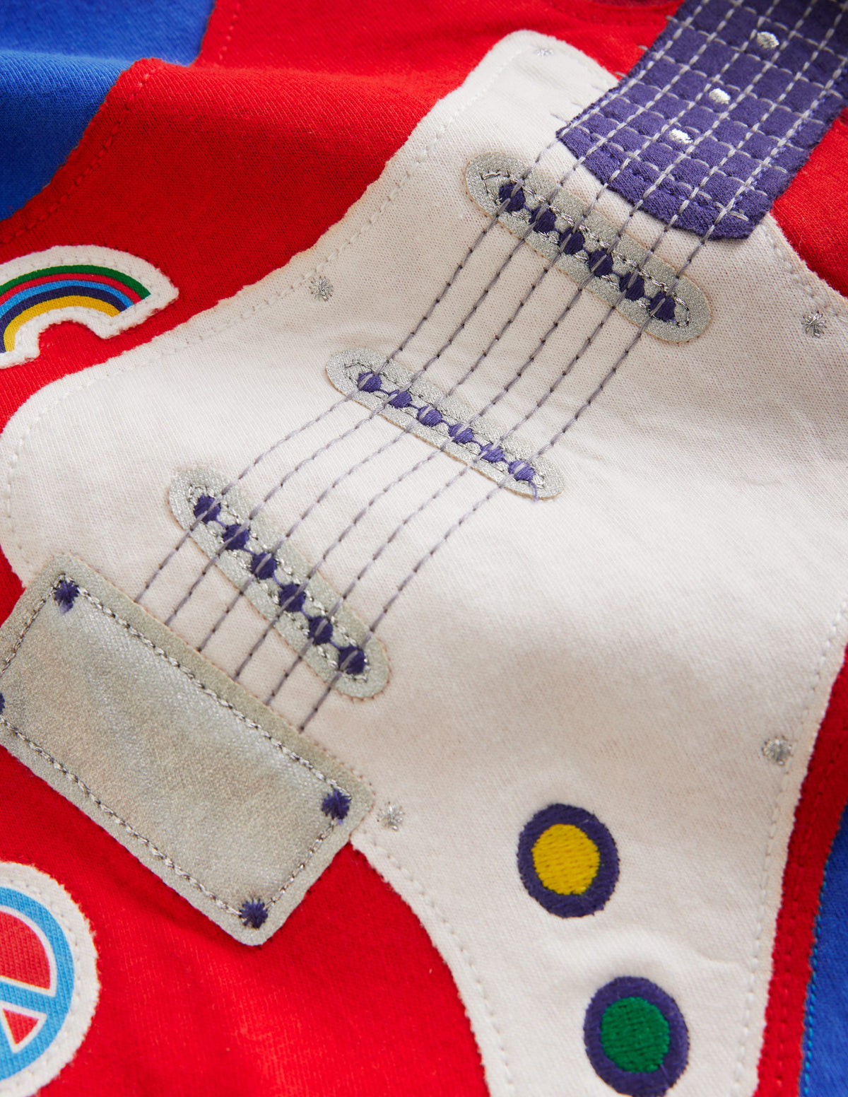 Appliqué Guitar T-shirt-Duck Egg Blue Guitar - Image 3