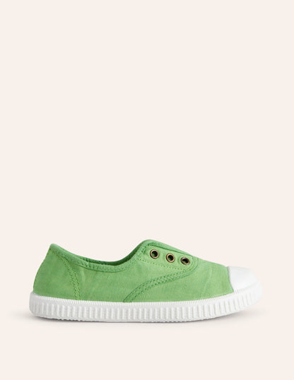 Laceless Canvas Pull-ons-Pea Green