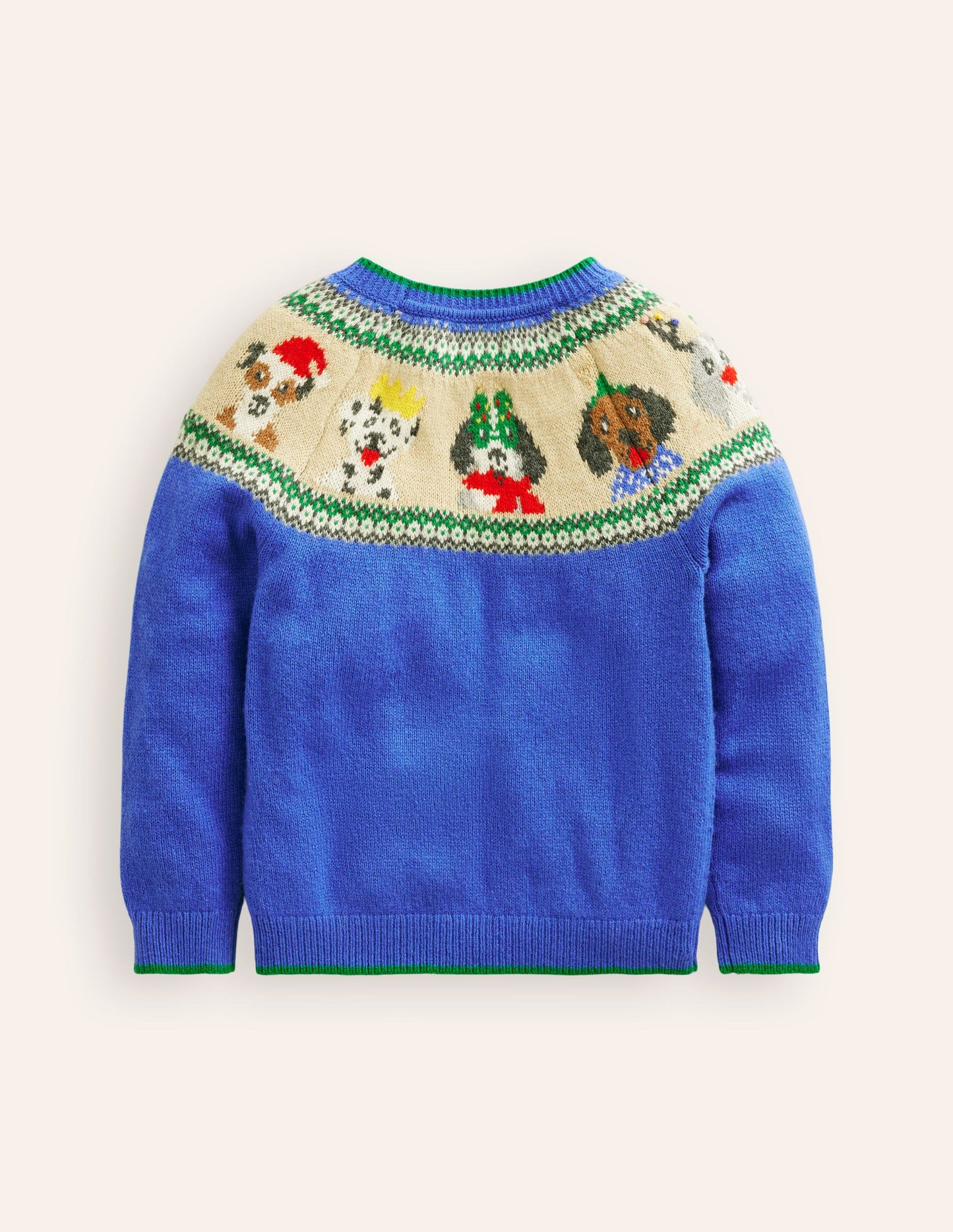 Fair Isle Sweater-Greek Blue Festive Dogs