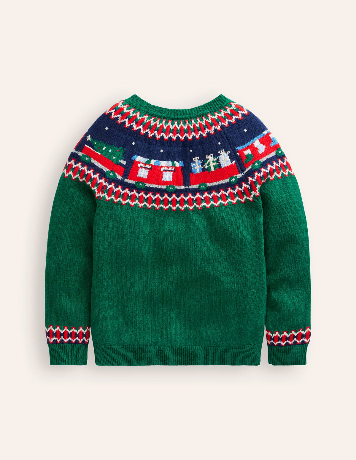 Fair Isle Sweater-Jewel Green Train - Image 4