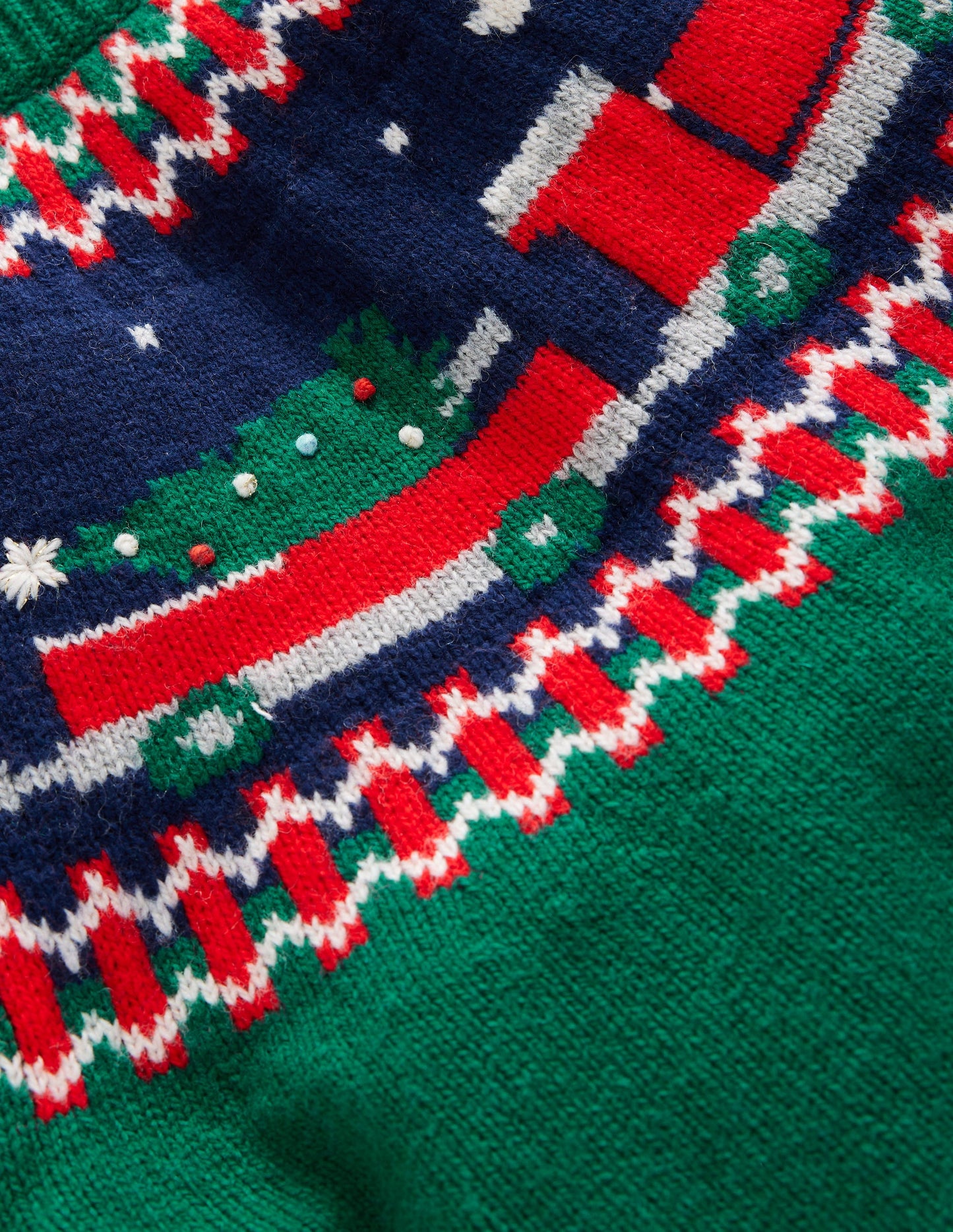 Fair Isle Sweater-Jewel Green Train