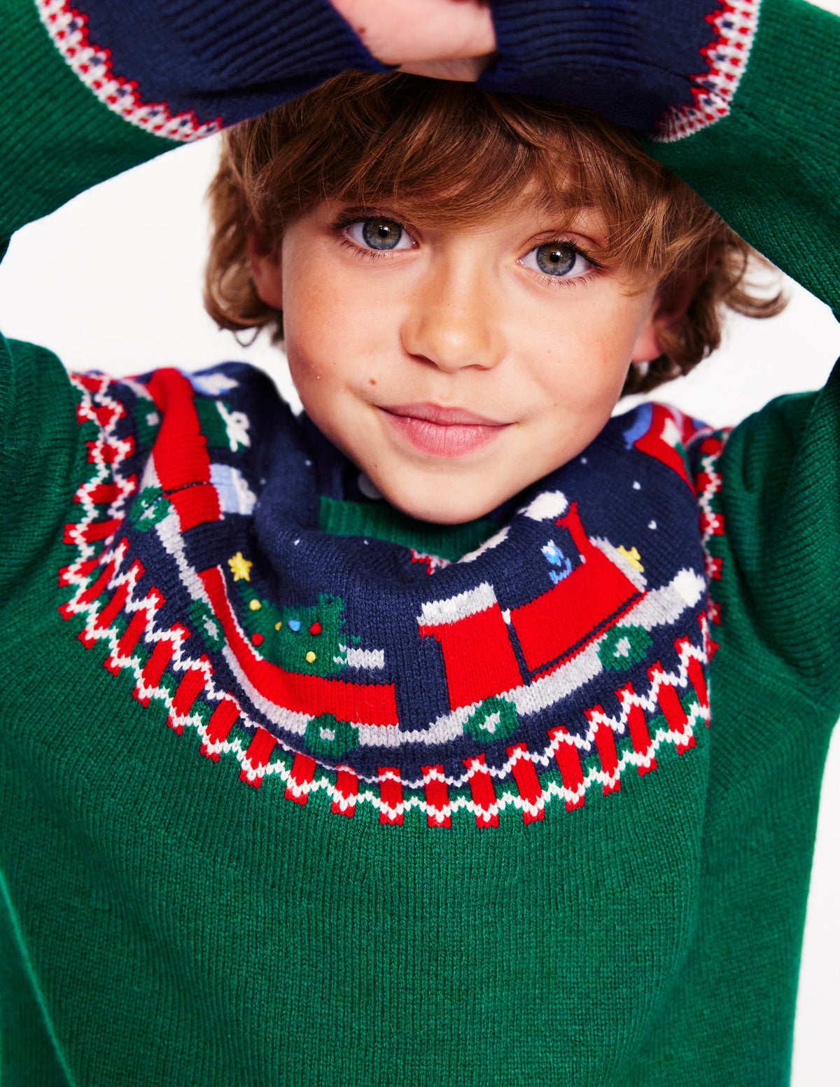 Fair Isle Sweater-Jewel Green Train - Image 2