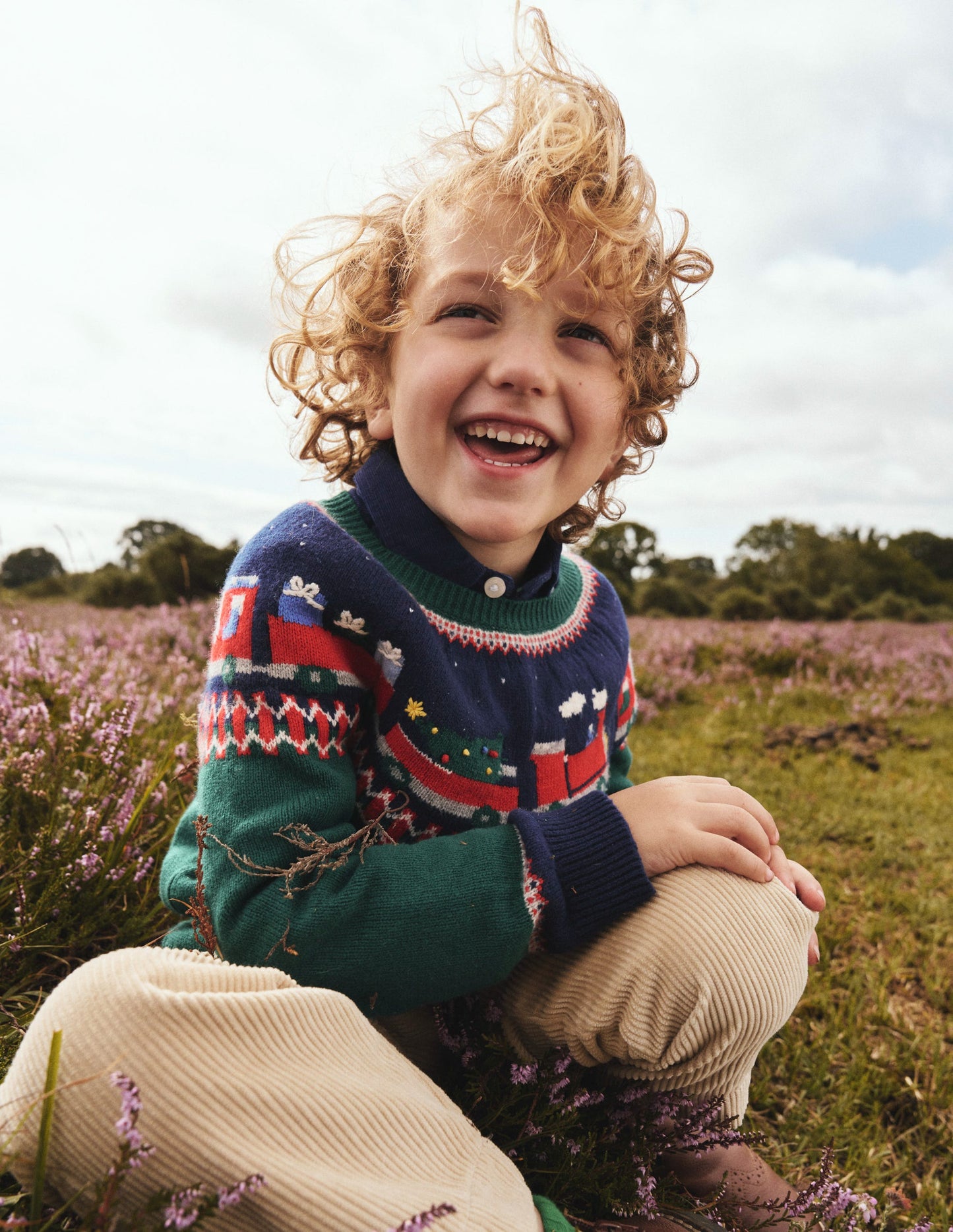 Fair Isle Sweater-Jewel Green Train