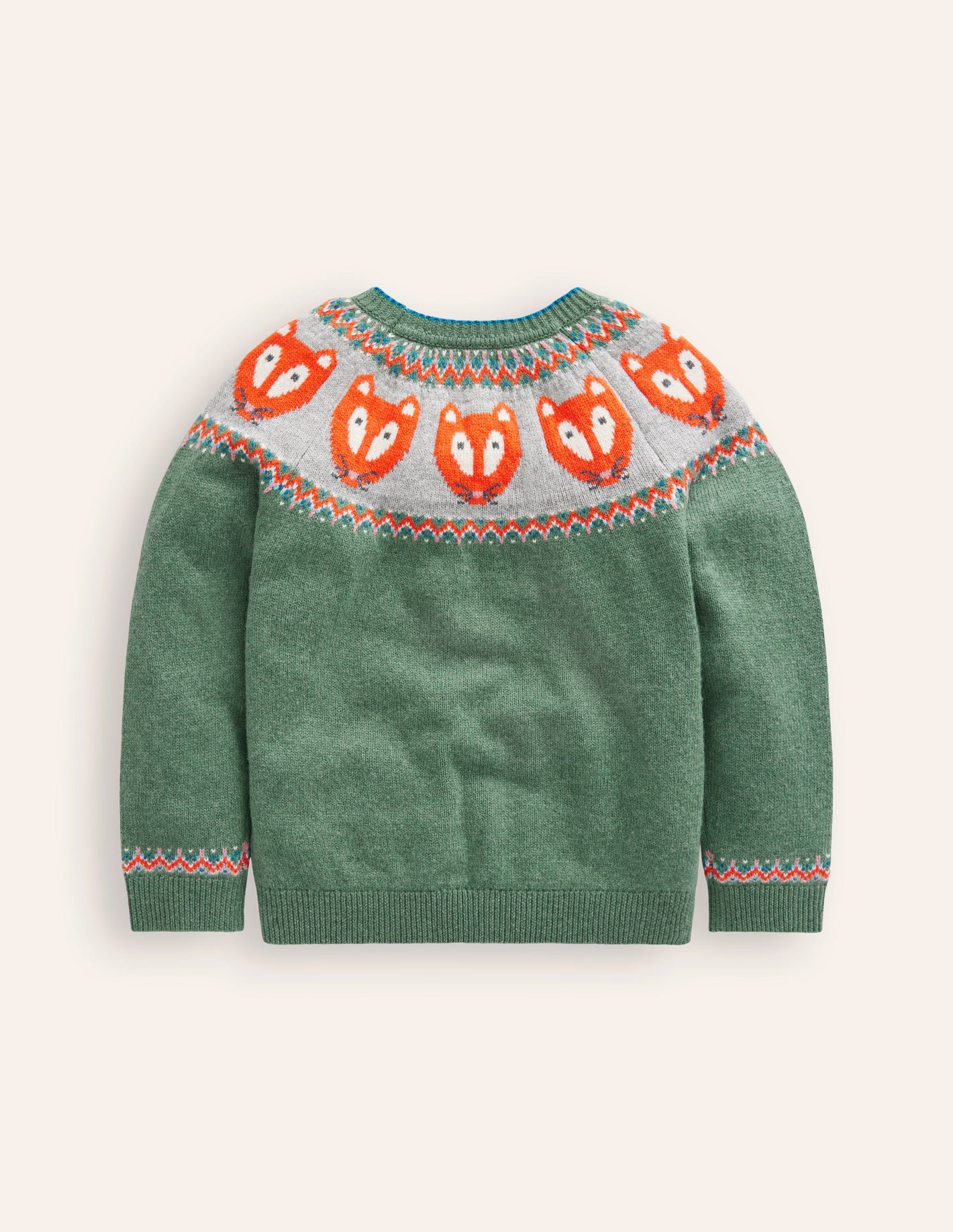 Fair Isle Sweater-Spruce Green Marl