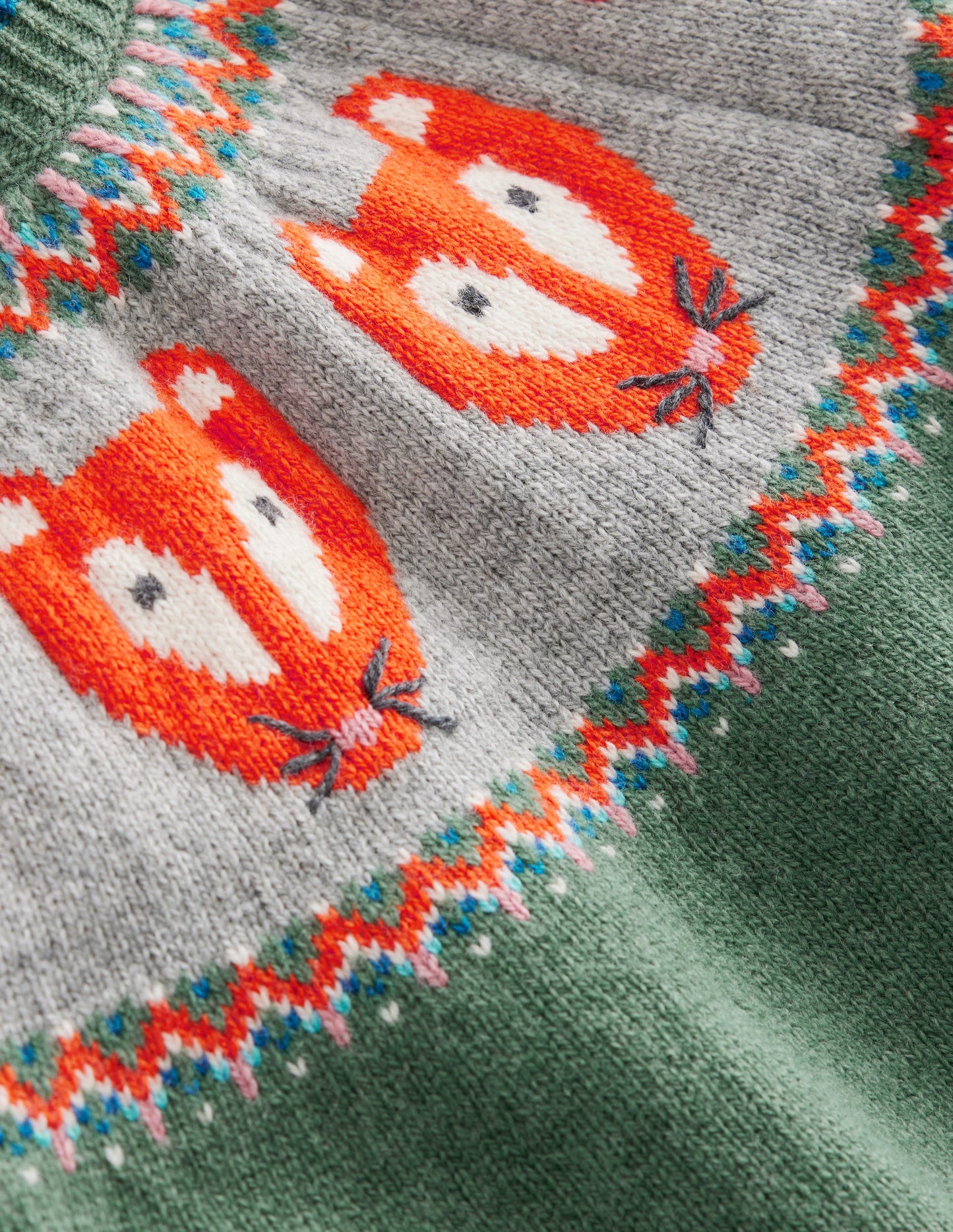 Fair Isle Sweater-Spruce Green Marl