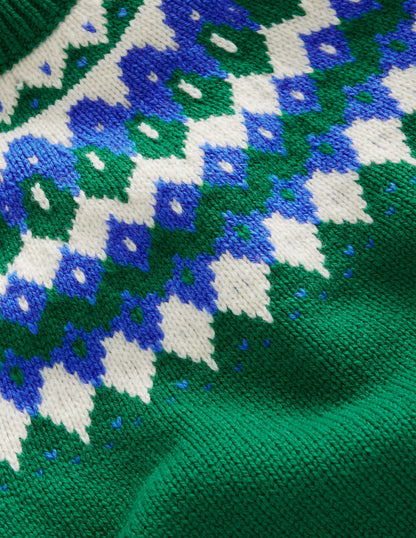 Fair Isle Sweater-Ivy Green