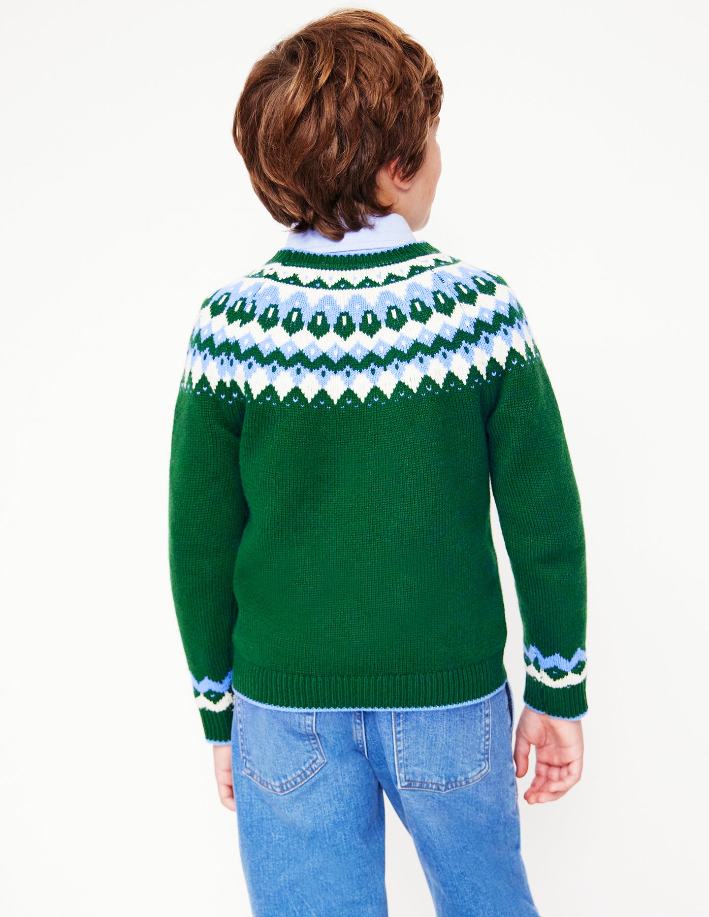 Fair Isle Sweater-Ivy Green