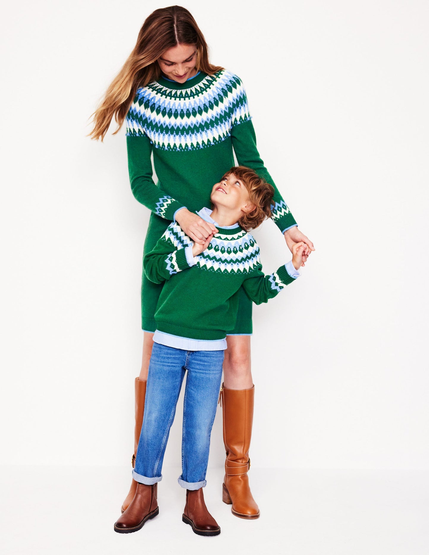 Fair Isle Sweater-Ivy Green