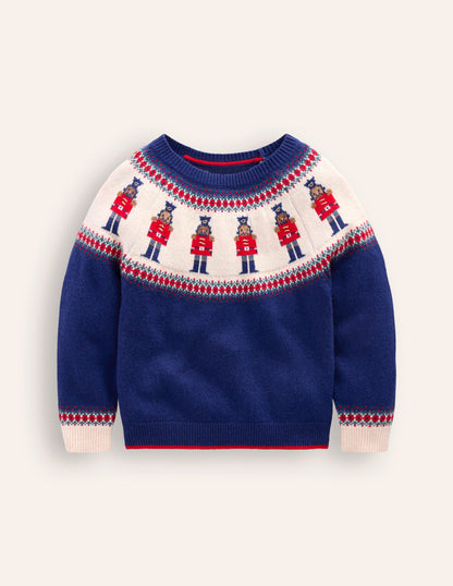 Fair Isle Sweater-Navy Nutcrackers