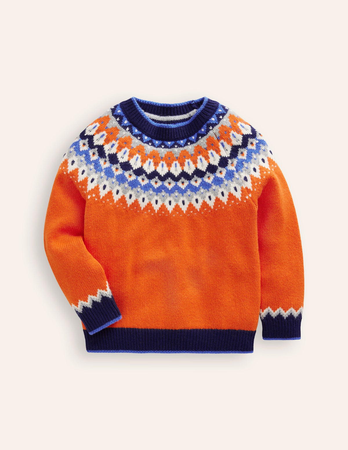 Fair Isle Sweater-Terracotta Orange - Image 1