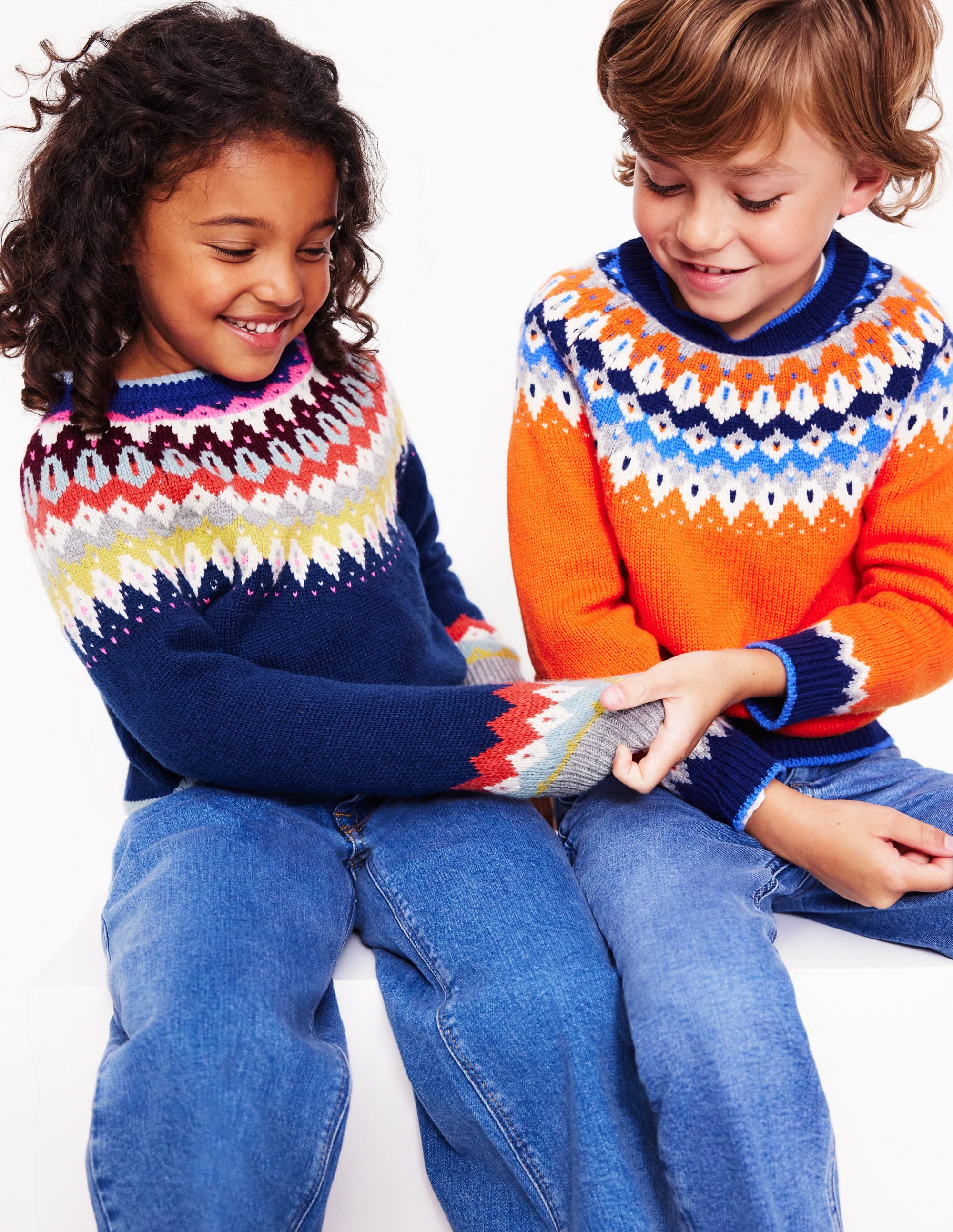 Fair Isle Sweater-Terracotta Orange - Image 4