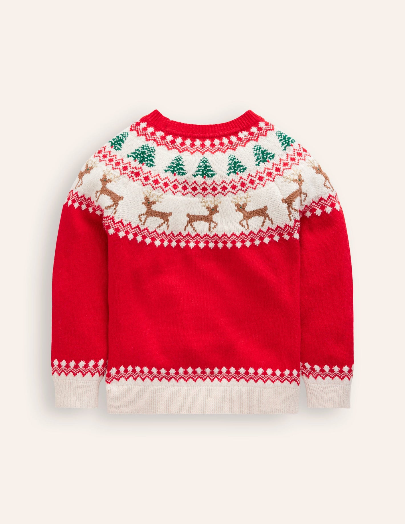 Fair Isle Sweater-Poppy Red Reindeer