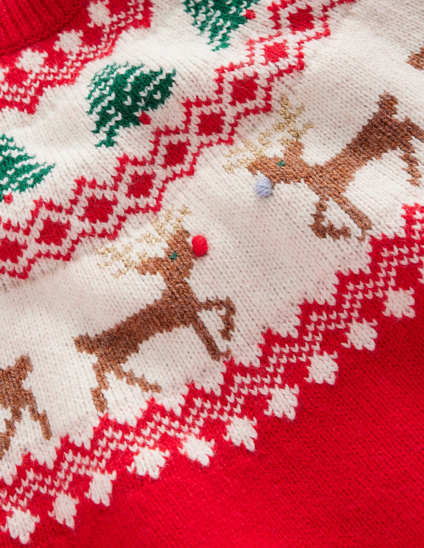 Fair Isle Sweater-Poppy Red Reindeer