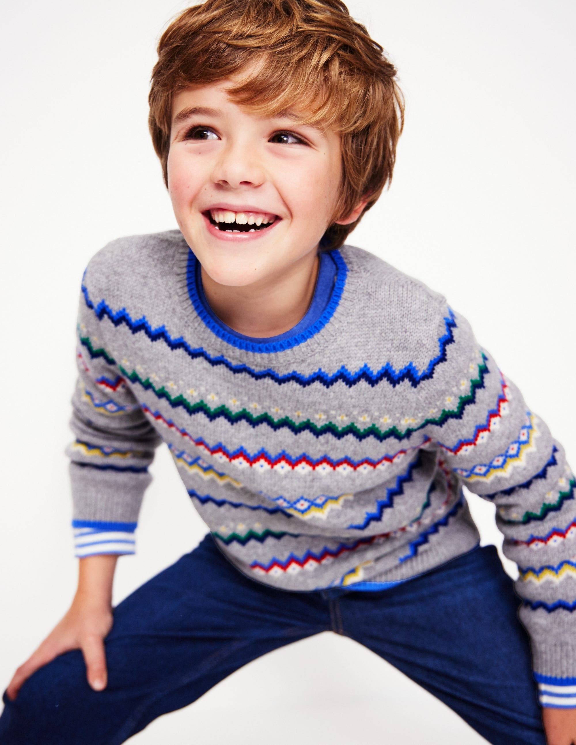 Fair Isle Sweater-Grey Marl - Image 2