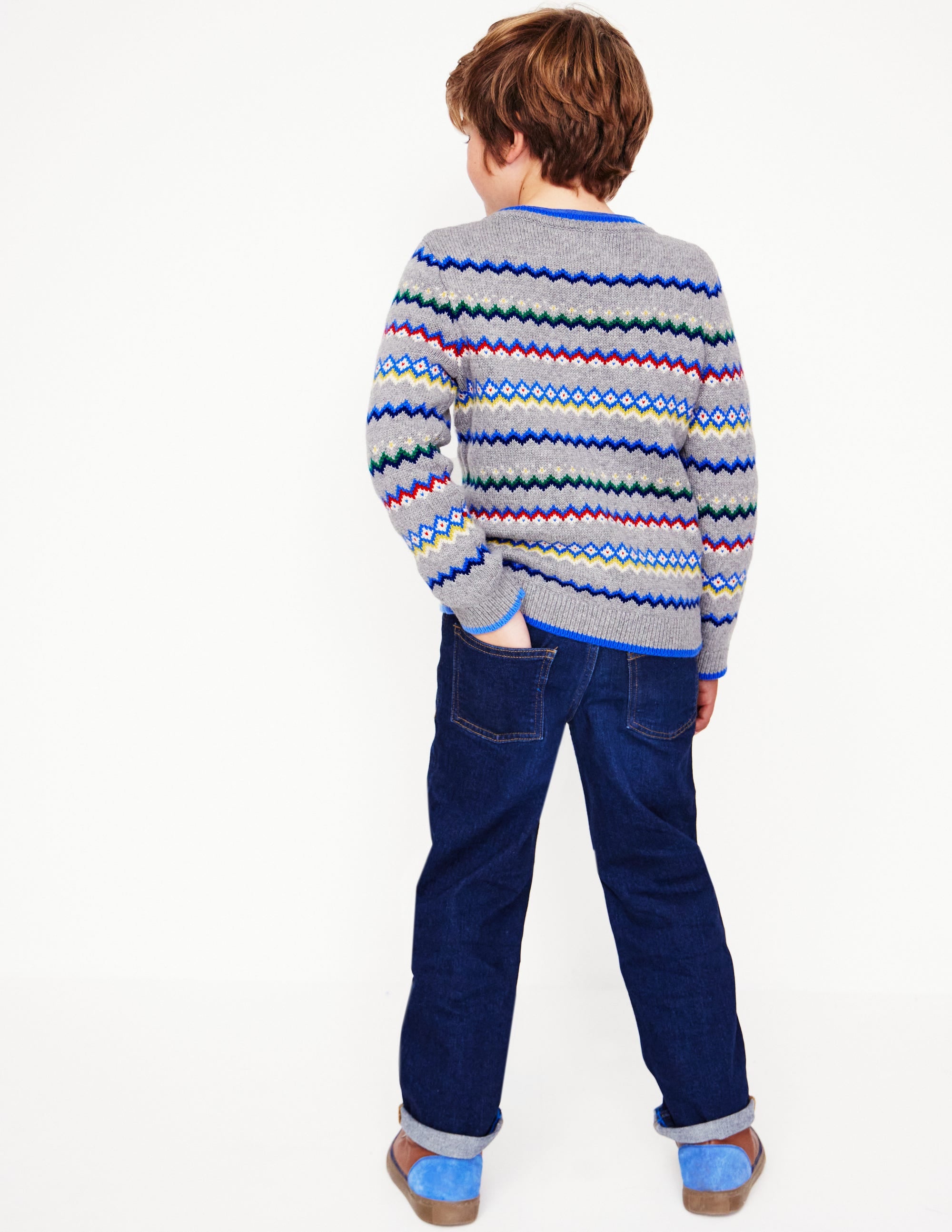 Fair Isle Sweater-Grey Marl - Image 3
