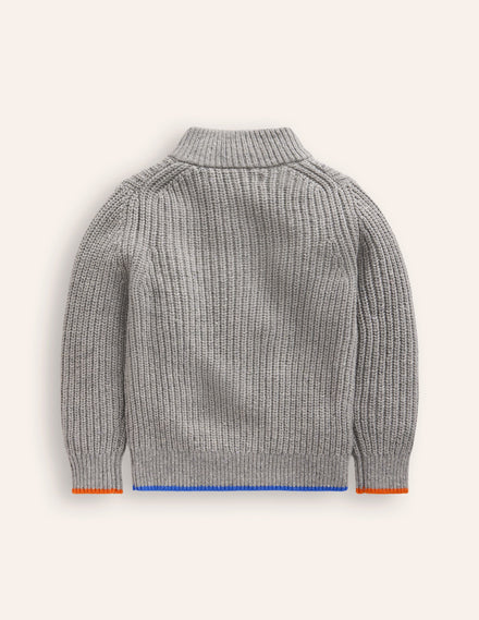 Heritage Half-Zip Sweater-Grey Marl