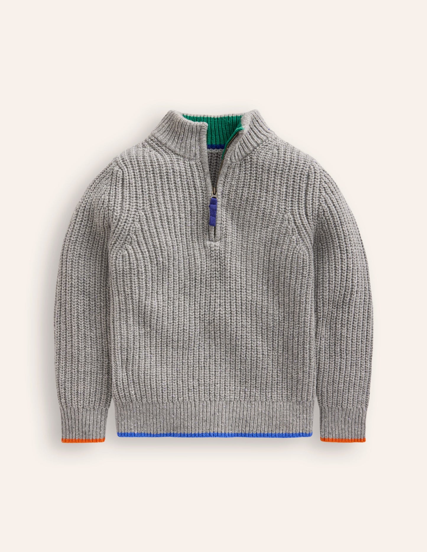 Heritage Half-Zip Sweater-Grey Marl