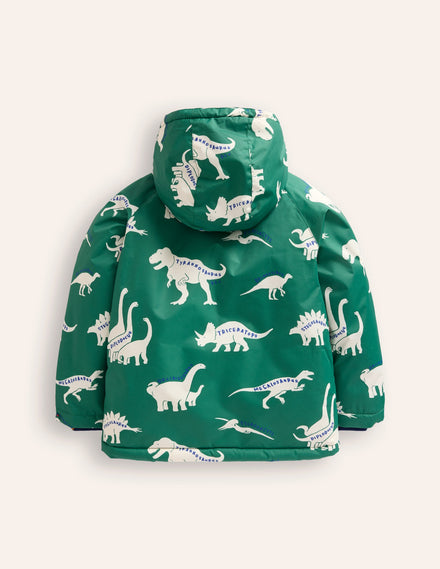 Sherpa Lined Parka-Spruce Green Dino