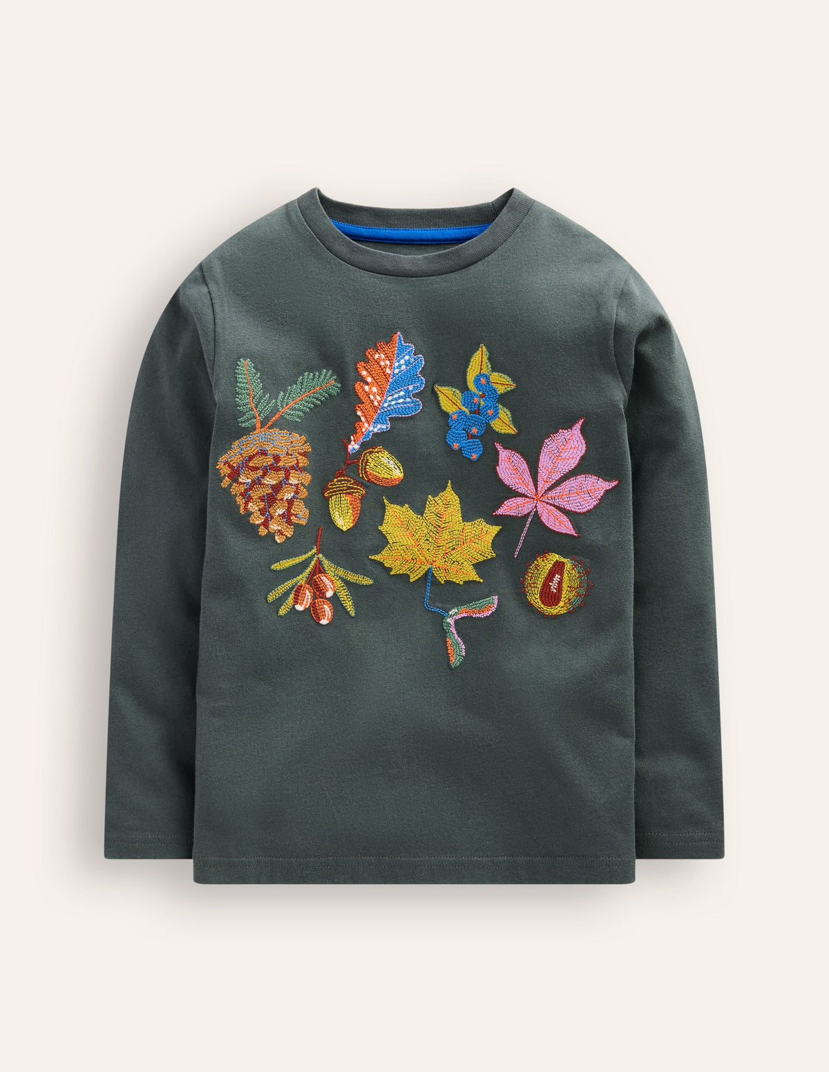 Fun Superstitch Grid T-shirt-Smoke Autumn Leaves-1