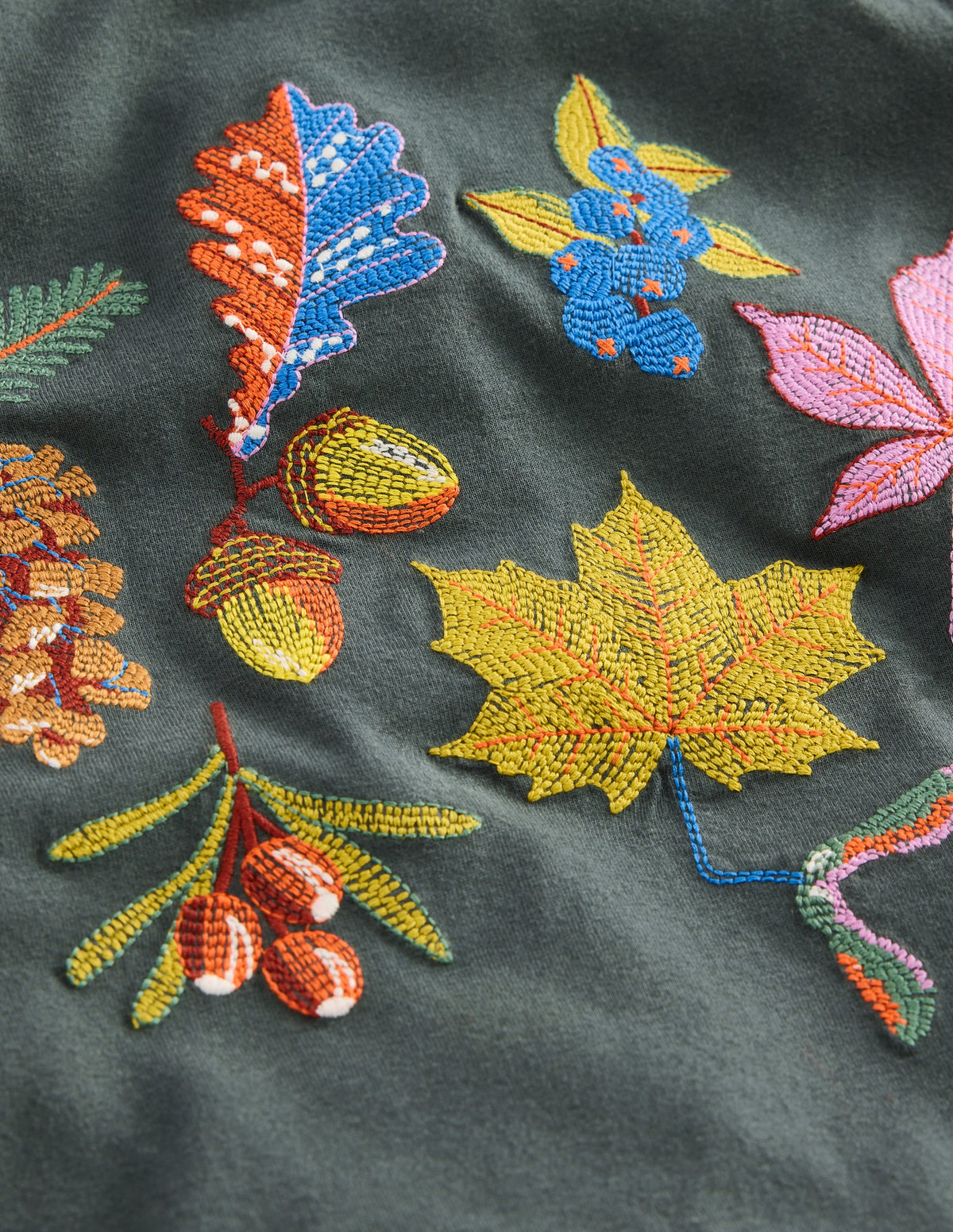 Fun Superstitch Grid T-shirt-Smoke Autumn Leaves - Image 3