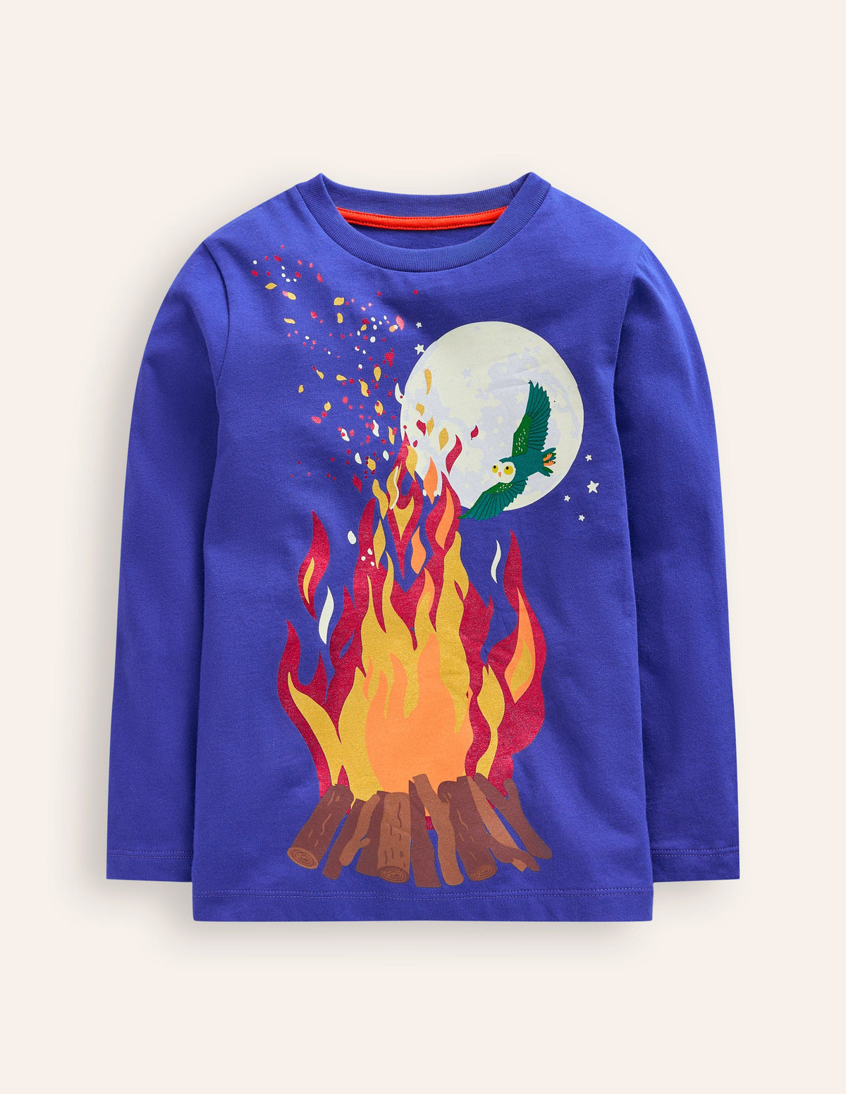 Glow-In-The-Dark T-Shirt-Sapphire Blue Bonfire - Image 1