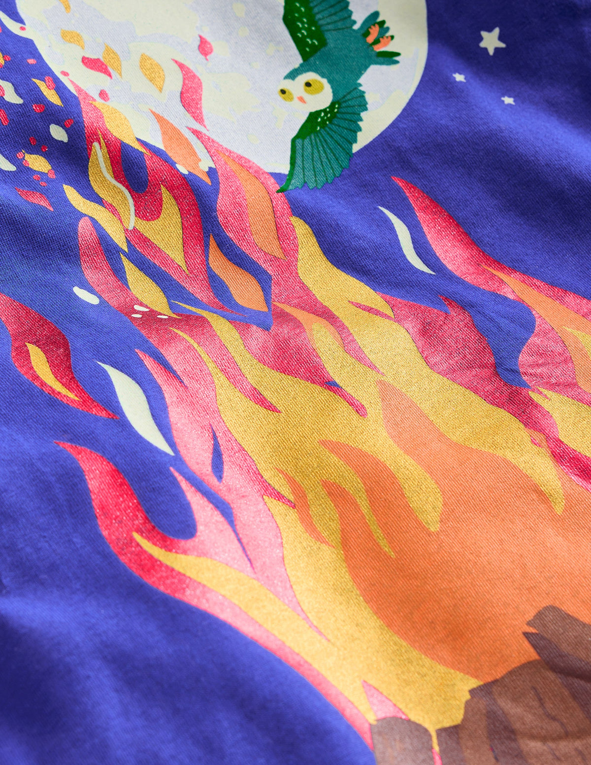 Glow-In-The-Dark T-Shirt-Sapphire Blue Bonfire - Image 3
