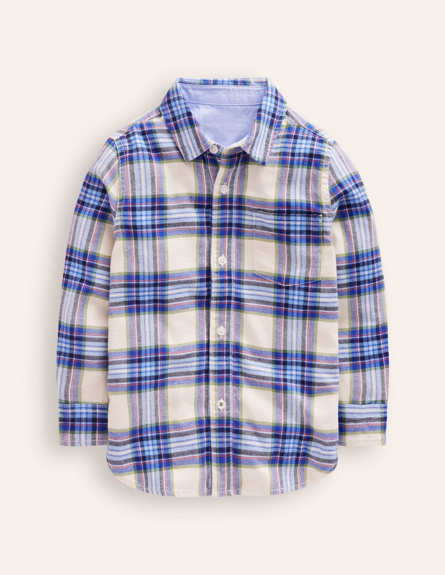 Cosy Cotton Check Shirt-Light Blue Check