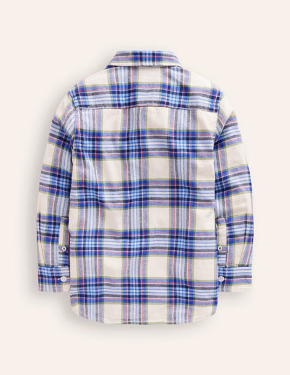 Cosy Cotton Check Shirt-Light Blue Check