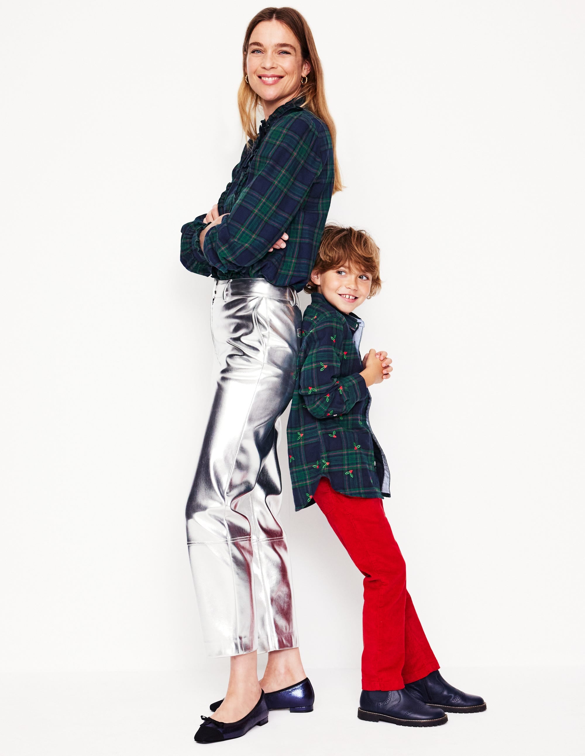 Cosy Cotton Check Shirt-Christmas Embroidered Check - Image 7