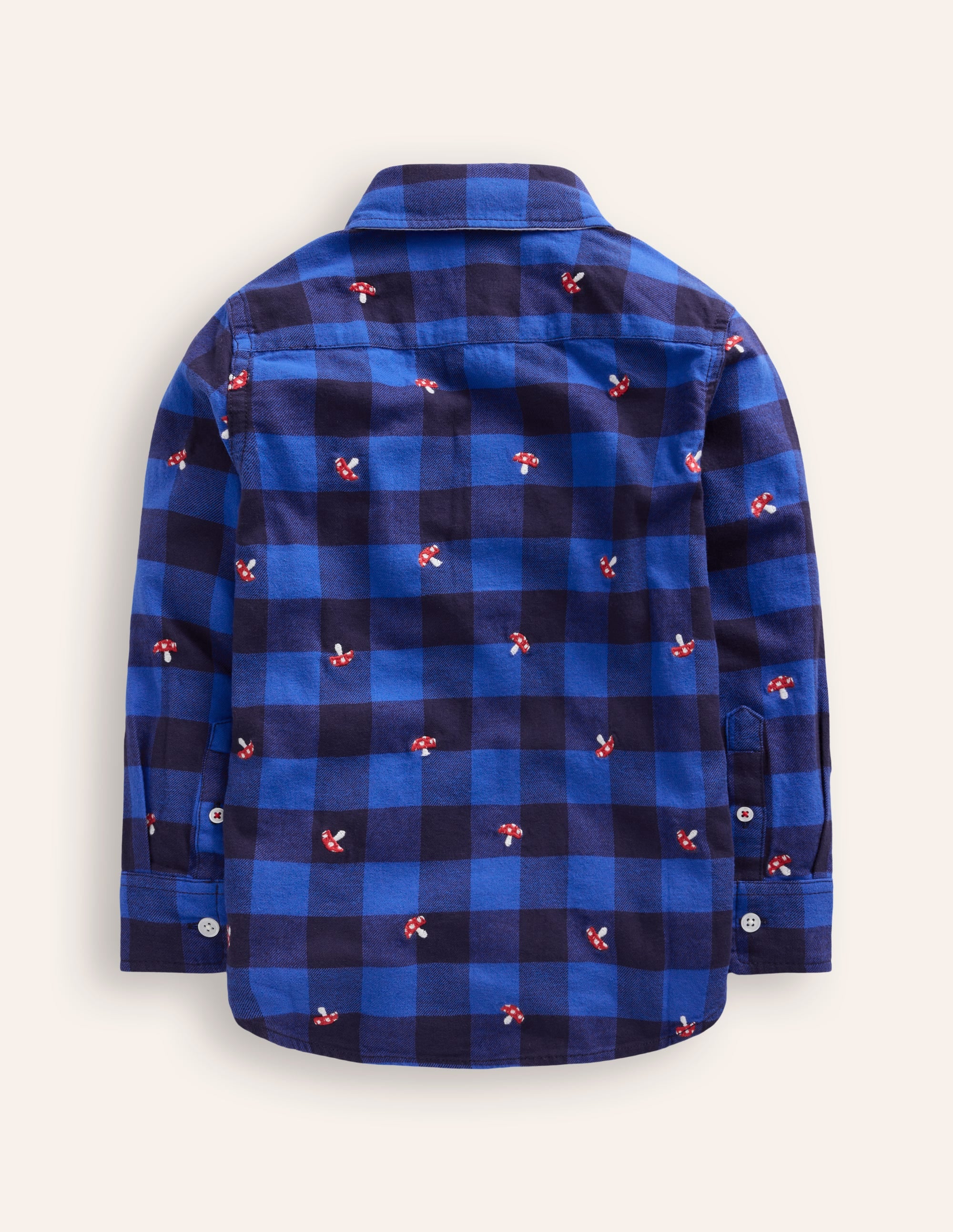 Cosy Cotton Check Shirt-Embroidered Toadstool Check - Image 2