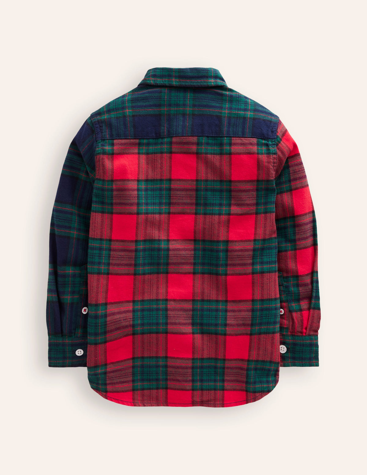 Cosy Cotton Check Shirt-Hotch Potch Green/Red - Image 2