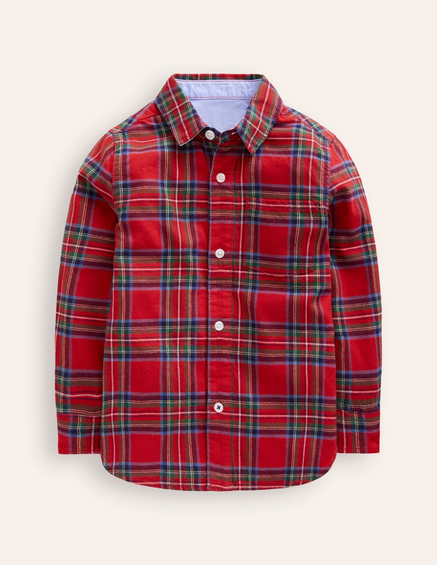 Cosy Cotton Check Shirt-Red Check