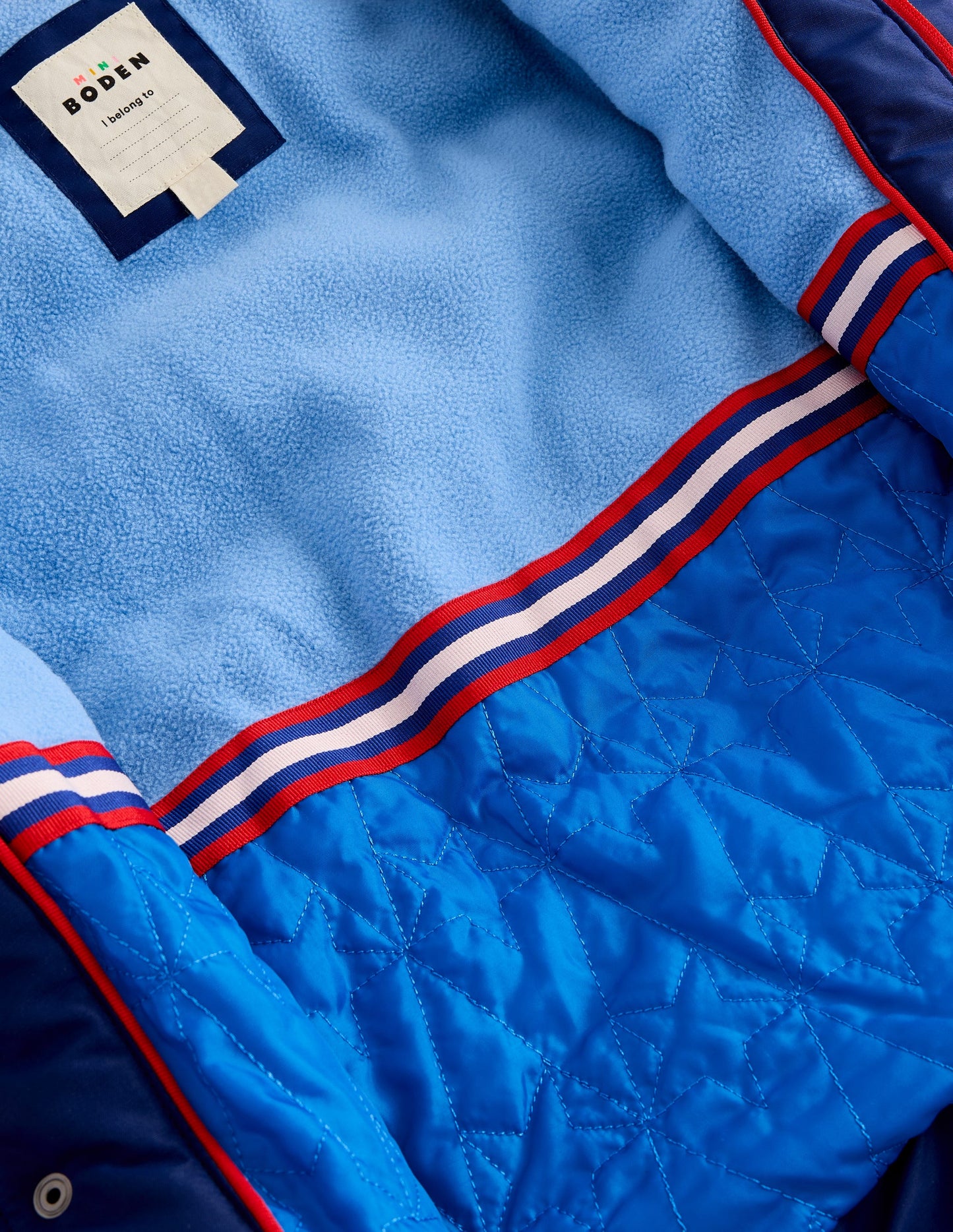 Fleece Lined Puffer Coat-College Navy Colourblock